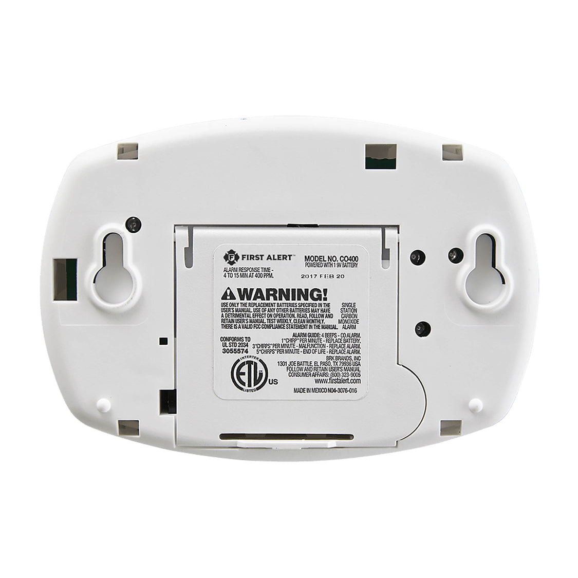Battery Operated Carbon Monoxide Alarm