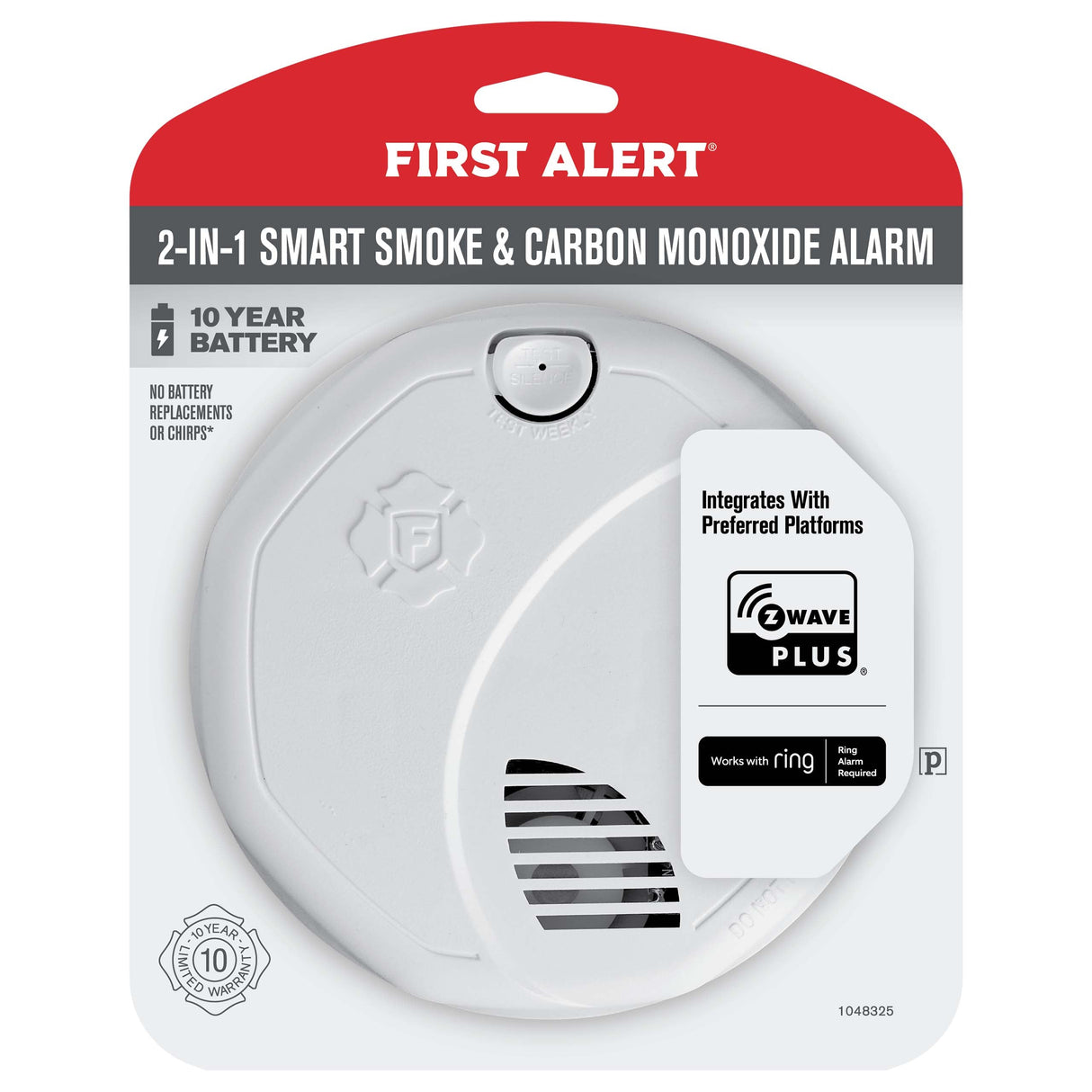 Z-Wave Plus Smart Smoke & Carbon Monoxide Alarm Works With Ring